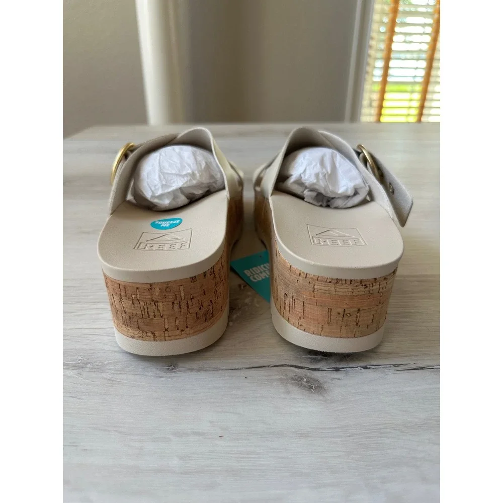 Reef Vista‎ Higher Gia Sandals Vintage Cork Cream Size 10 New With Tags